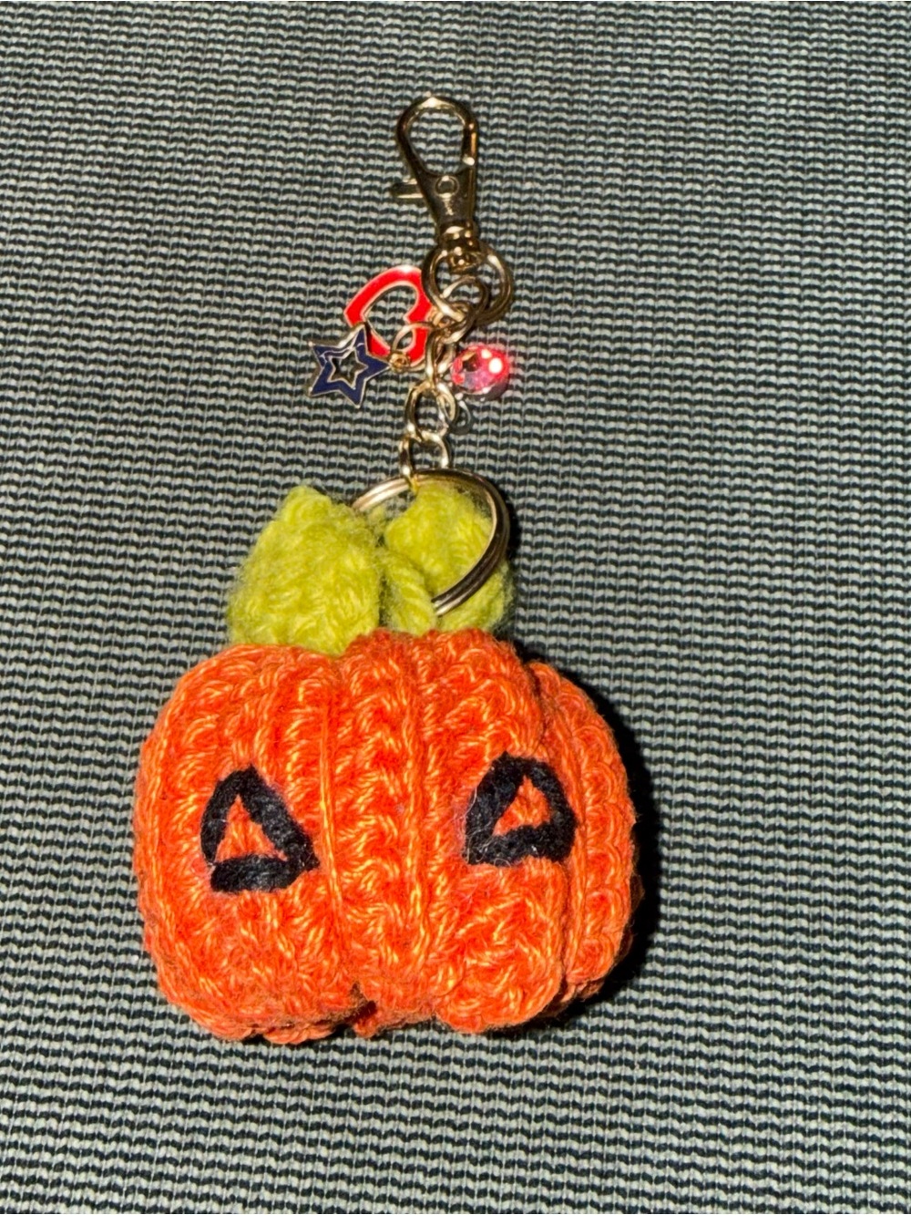 Handmade Crochet Pumpkin Keychain Charm